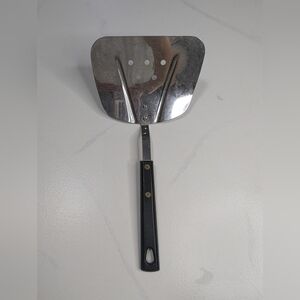 Vintage Stainless USA Wide Slotted Spatula Turner Unique Curved Shape